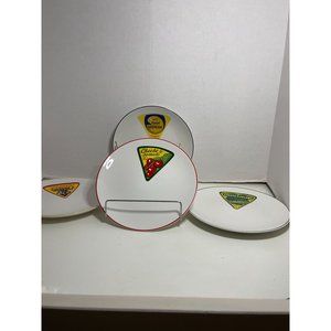 Vintage Set of four Rosanna 8" Cheese Plates with Colorful Wedge Images from Eng